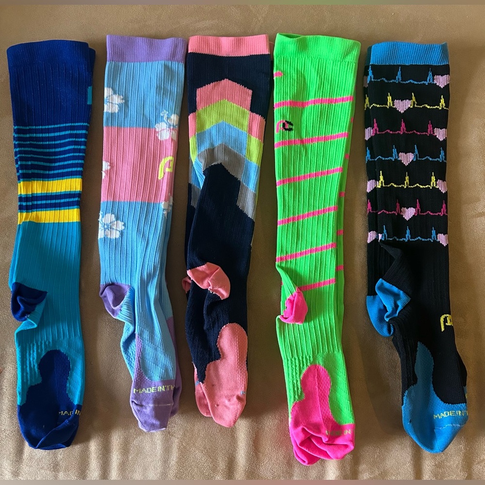 Pro Compression 5 Pair Compression Socks Worn 1-2… - image 4